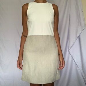 Theory Women’s cream leather and tan dress size 6